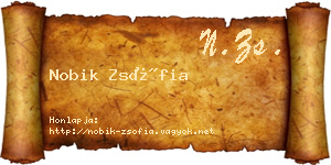 Nobik Zsófia névjegykártya